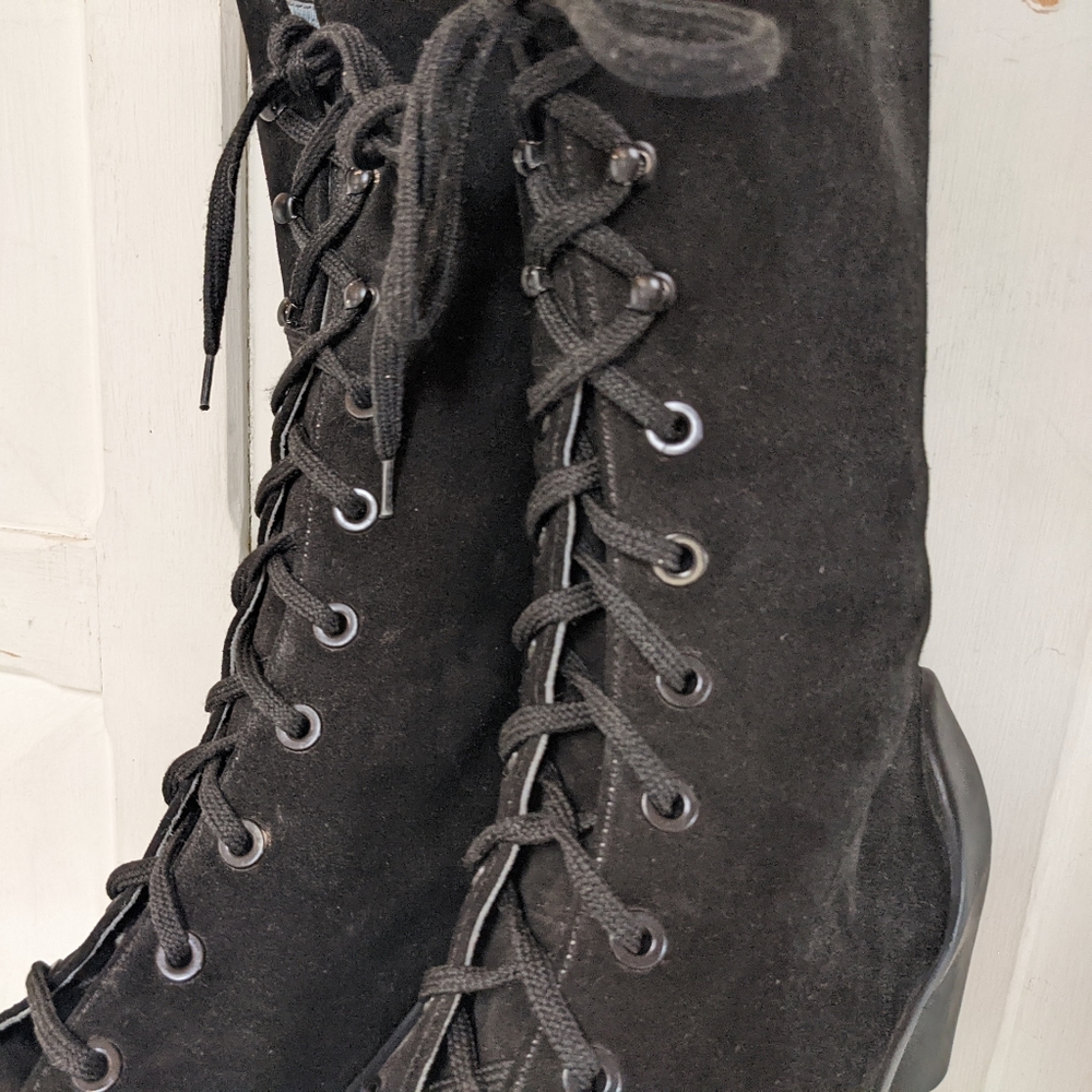 Rare camper suede Victorian inspired lace up booties 38 - Picture 8 of 12